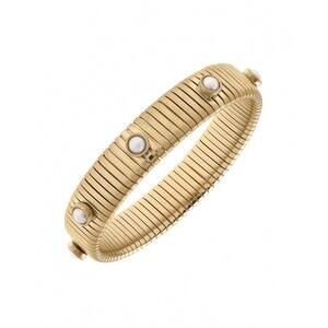 NEW CANVAS STYLE women's winston pearl watchband bangle in gold